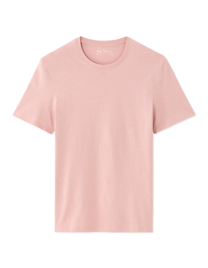 Regular-Fit Pure Cotton Crew-Neck T-Shirt - Light Pink — view 1