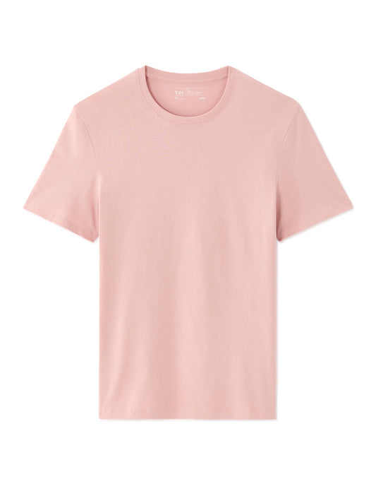 Regular-Fit Pure Cotton Crew-Neck T-Shirt - Light Pink — view 1
