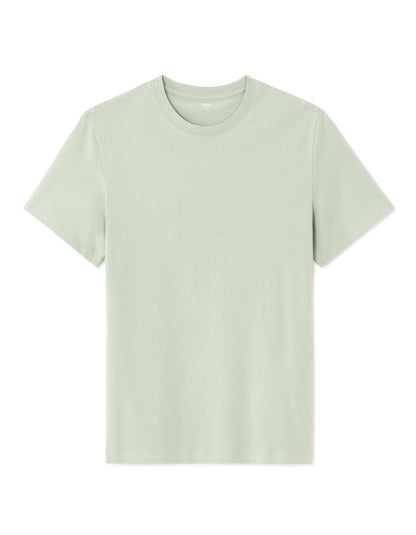 Regular-Fit Pure Cotton Crew-Neck T-Shirt - Light Green — view 1