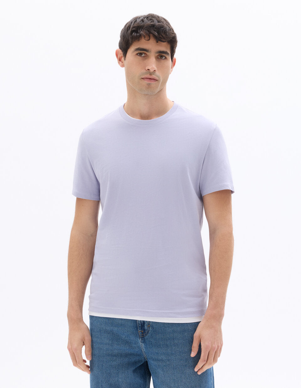 Regular-Fit Pure Cotton Crew-Neck T-Shirt - Purple — view 2