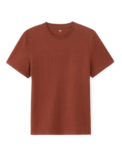 Regular-Fit Pure Cotton Crew-Neck T-Shirt - Red — view 1