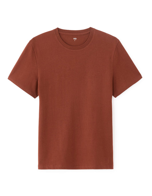 Regular-Fit Pure Cotton Crew-Neck T-Shirt - Red — view 1