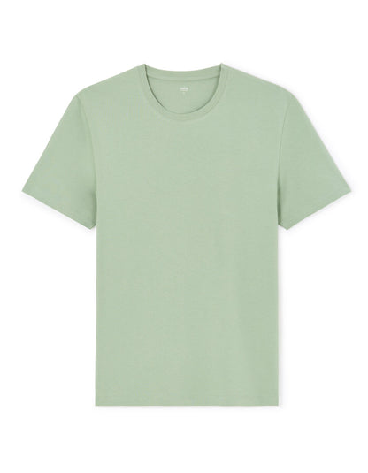 Regular-Fit Pure Cotton Crew-Neck T-Shirt - Green — view 1