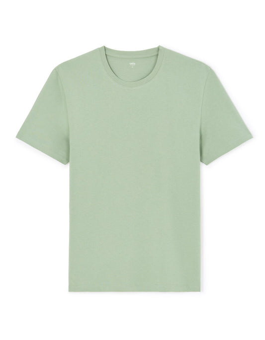 Regular-Fit Pure Cotton Crew-Neck T-Shirt - Green — view 1