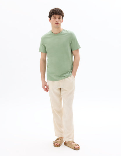 Regular-Fit Pure Cotton Crew-Neck T-Shirt - Green — view 3