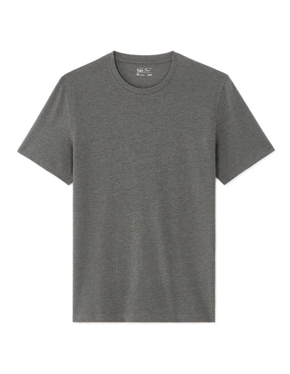 Regular-Fit Pure Cotton Crew-Neck T-Shirt - Heather Anthracite — view 1