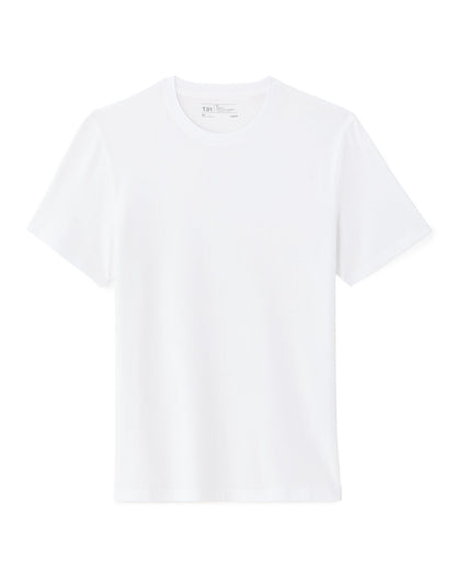 Regular-Fit Pure Cotton Crew-Neck T-Shirt - White — view 1