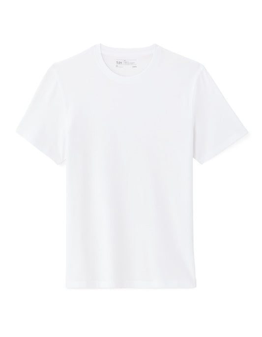 Regular-Fit Pure Cotton Crew-Neck T-Shirt - White — view 1