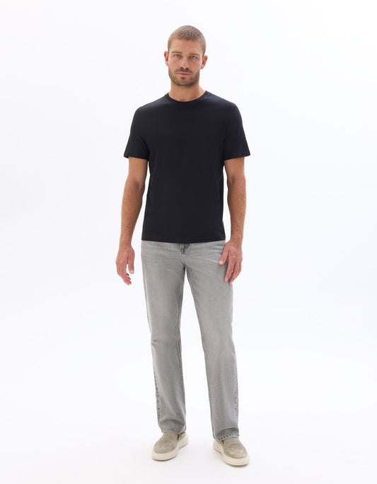 Regular-Fit Pure Cotton Crew-Neck T-Shirt - Black — view 2