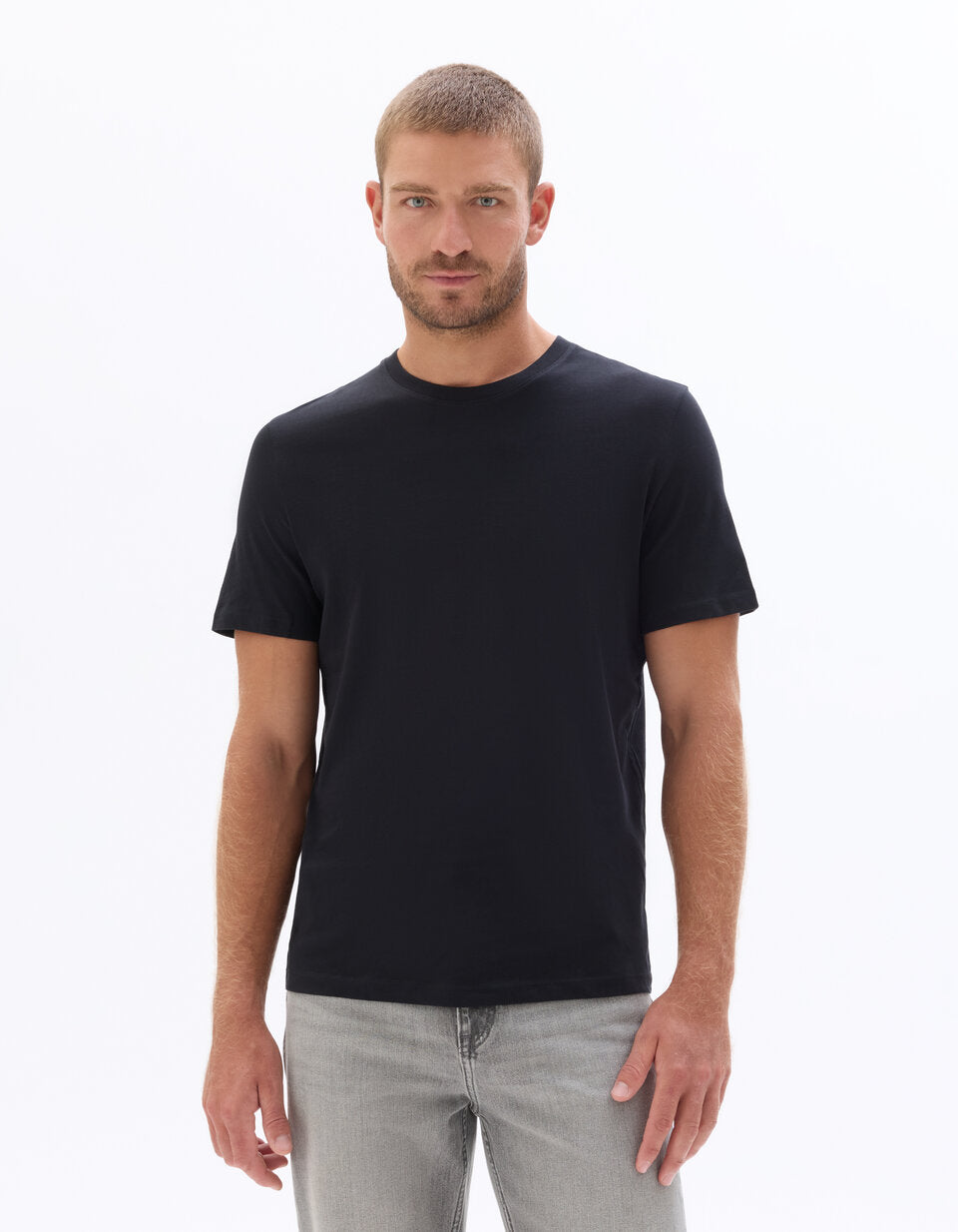 Regular-Fit Pure Cotton Crew-Neck T-Shirt - Black — view 3