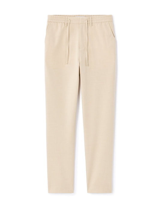 Smart Slim-Fit Stretch Cropped Trousers - Light Beige — view 1