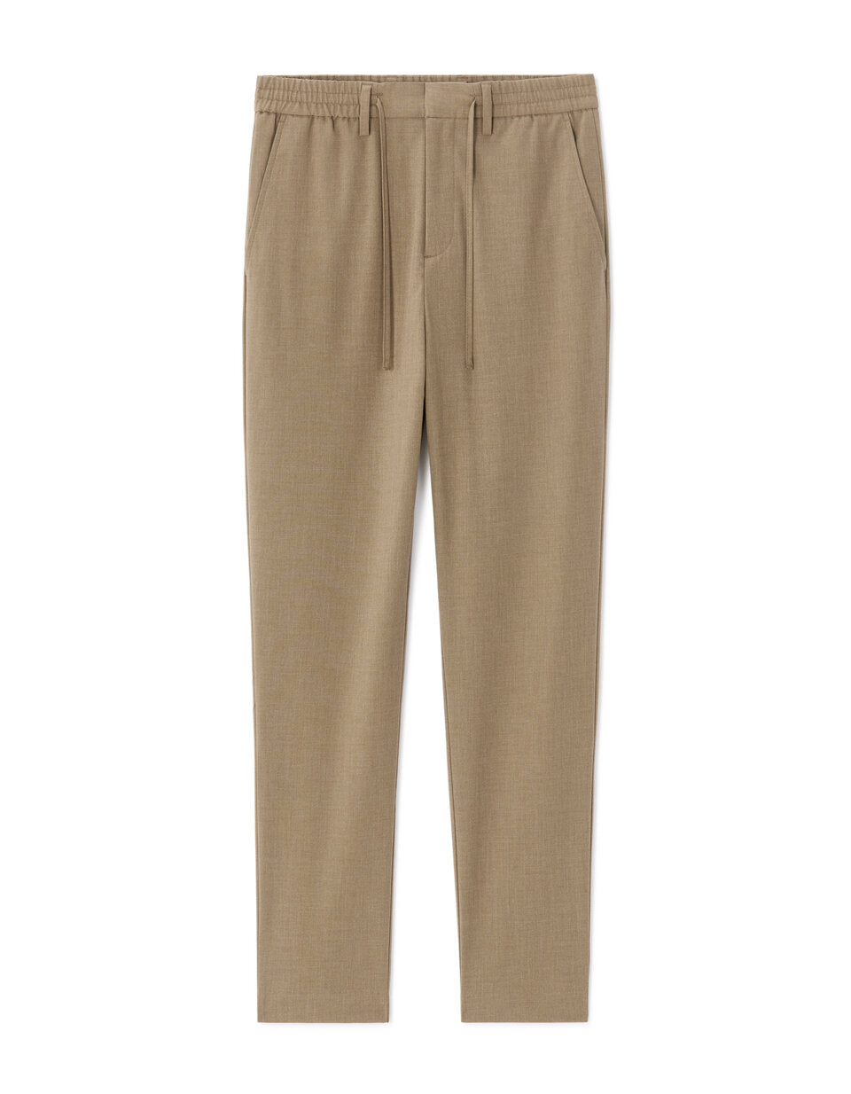 Smart Slim-Fit Stretch Cropped Trousers - Light Brown — view 1
