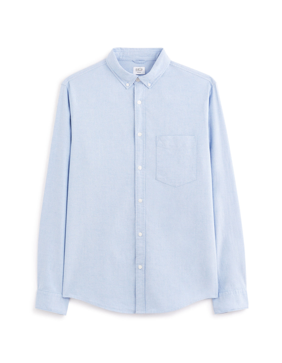 Regular-Fit Pure Cotton Oxford Shirt - Light Blue — view 1