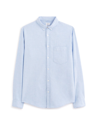 Regular-Fit Pure Cotton Oxford Shirt - Light Blue — view 1