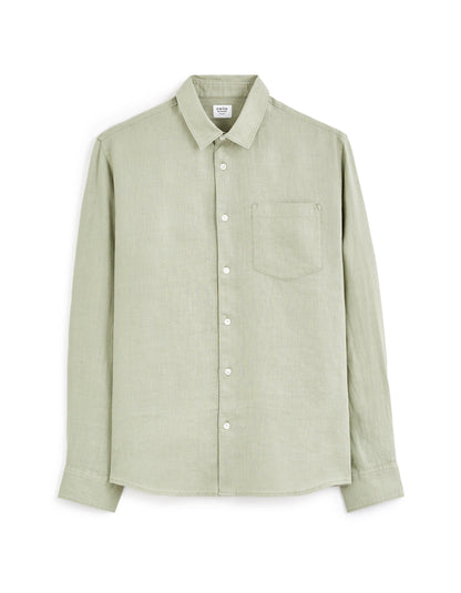 Regular-Fit Pure Linen Shirt - Sage Green — view 1