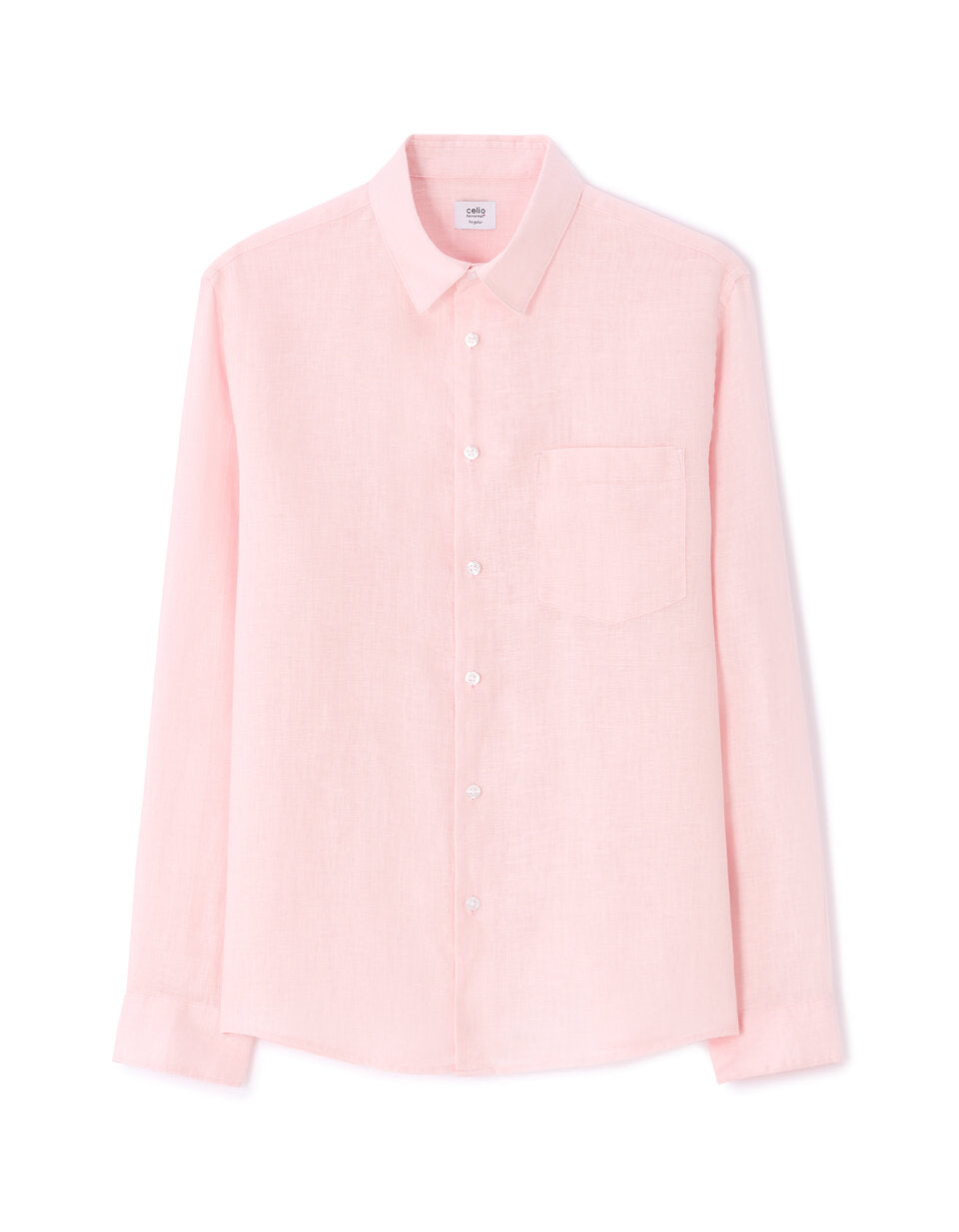 Regular-Fit Pure Linen Shirt - Pink — view 1