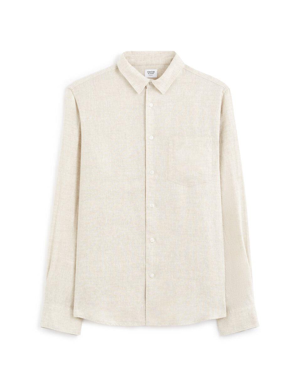 Regular-Fit Pure Linen Shirt - Natural — view 1