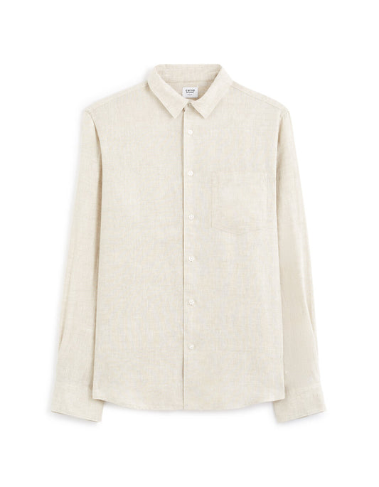Regular-Fit Pure Linen Shirt - Natural — view 1