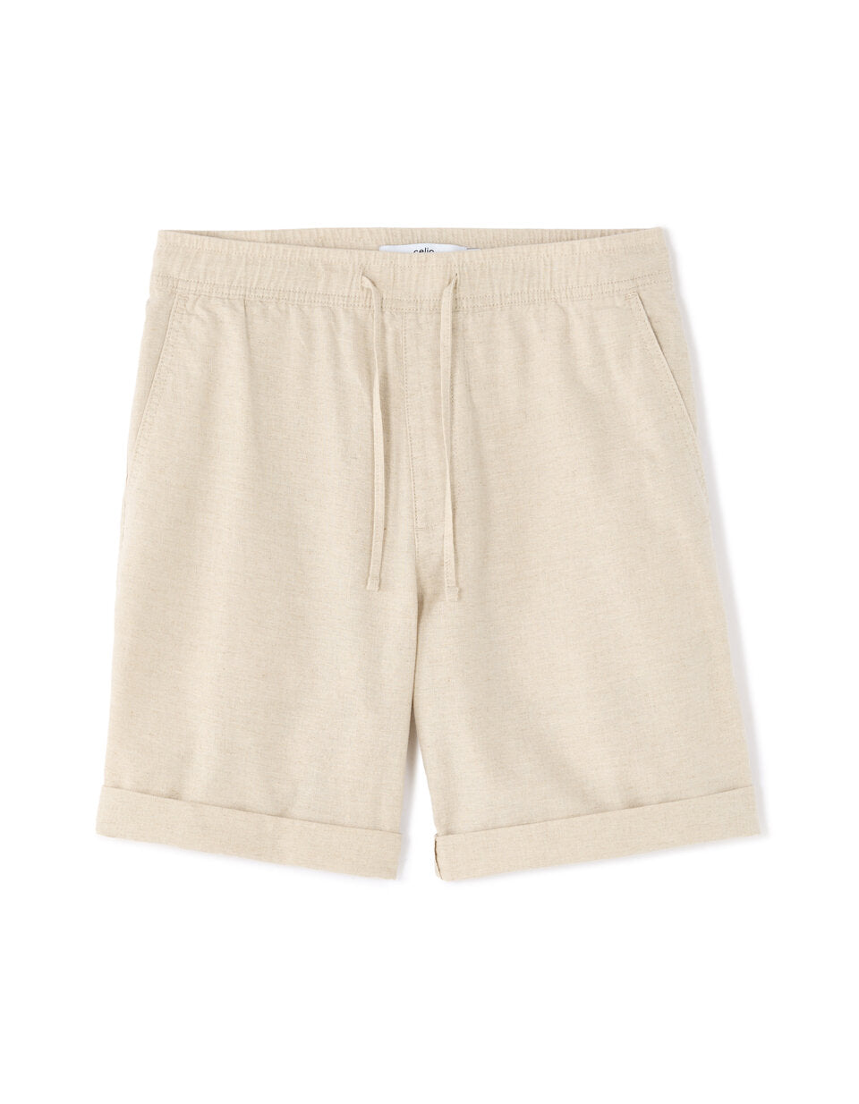 Linen-Cotton Bermuda Shorts - Natural — view 1