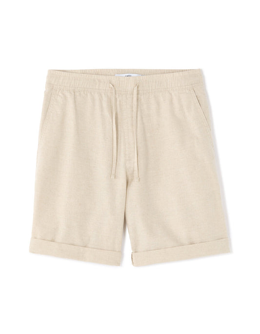 Linen-Cotton Bermuda Shorts - Natural — view 1