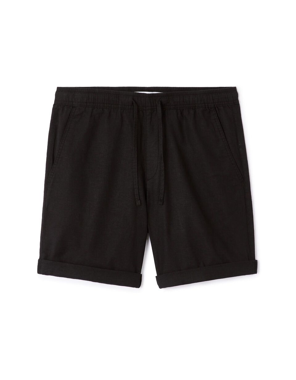Linen-Cotton Bermuda Shorts - Black — view 1
