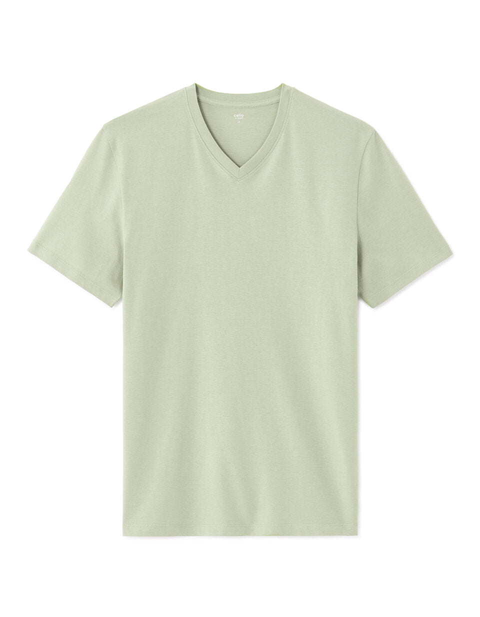 Regular-Fit Pure Cotton V-Neck T-Shirt - Light Green — view 1