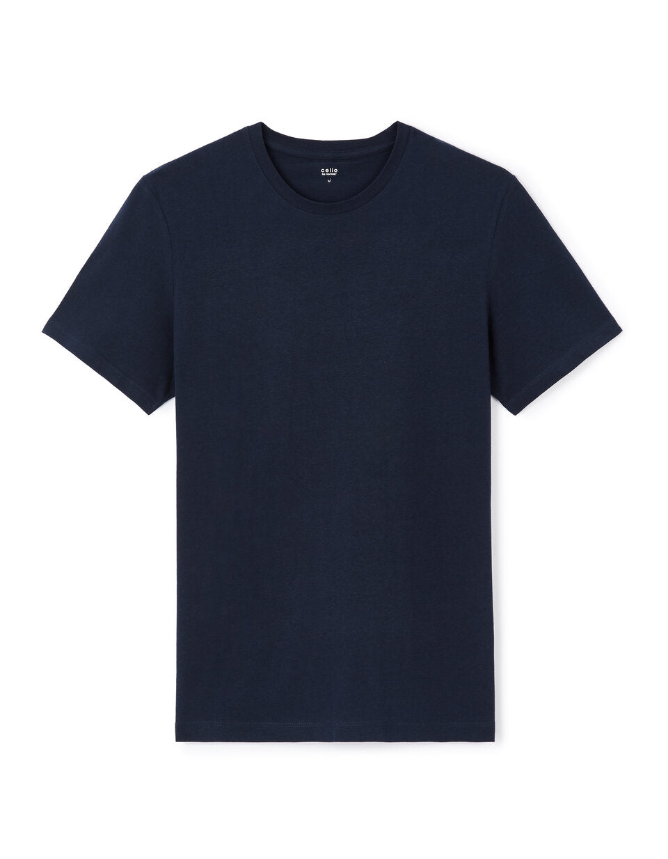 Regular-Fit Longline Pure Cotton Crew-Neck T-Shirt - Navy — view 1
