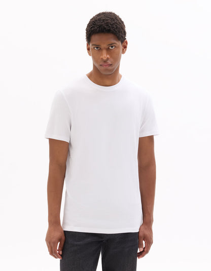 Regular-Fit Longline Pure Cotton Crew-Neck T-Shirt - White — view 2