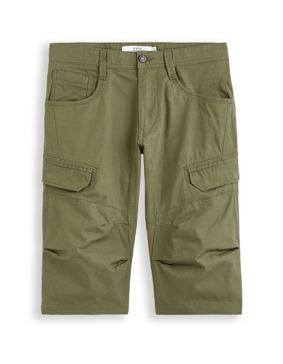 Pure Cotton Cargo Bermuda Shorts - Khaki — view 1