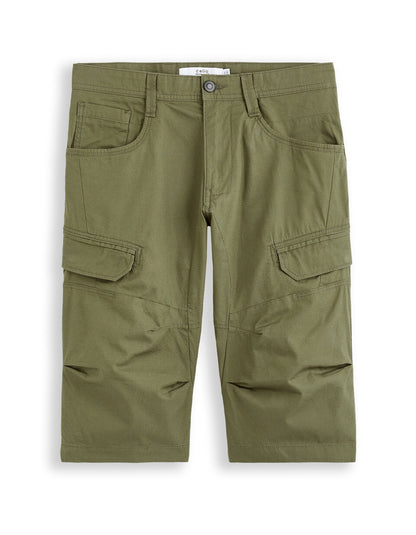 Pure Cotton Cargo Bermuda Shorts - Khaki — view 1