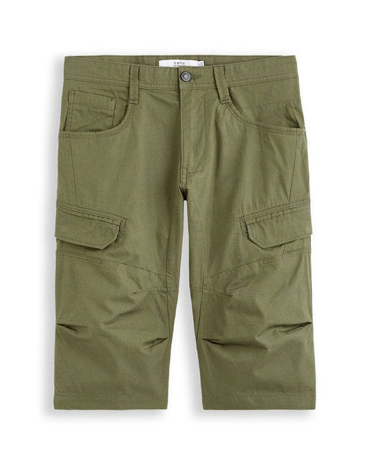 Pure Cotton Cargo Bermuda Shorts - Khaki — view 1