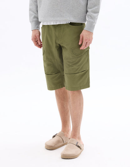 Pure Cotton Cargo Bermuda Shorts - Khaki — view 2