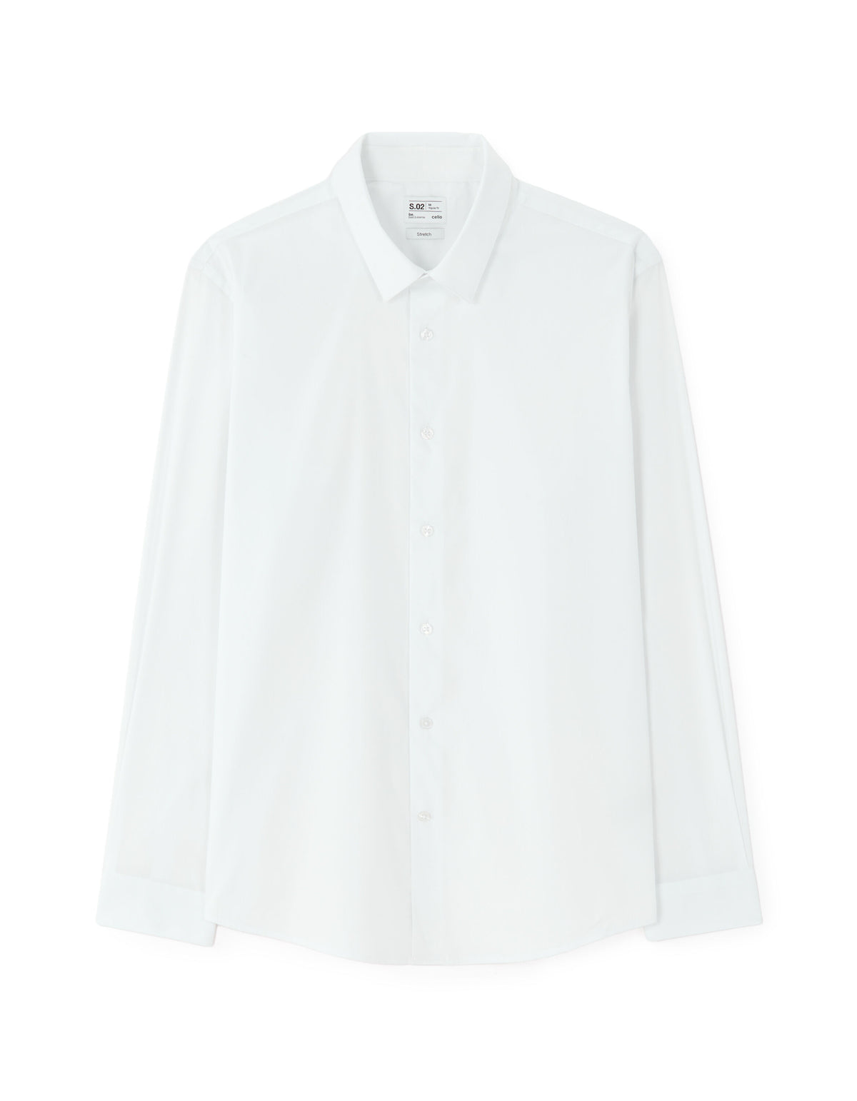 Regular-Fit Stretch Cotton Shirt - White — view 1