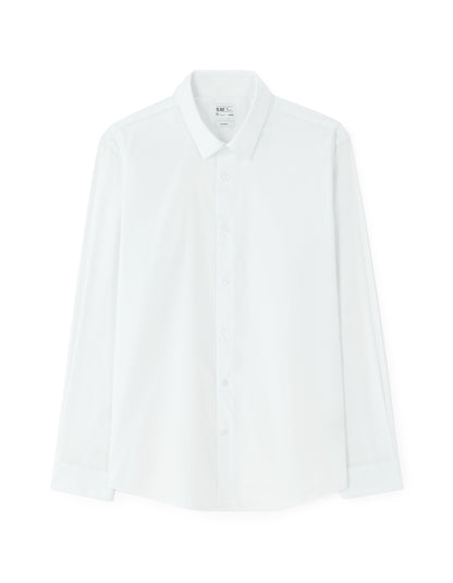 Regular-Fit Stretch Cotton Shirt - White — view 1