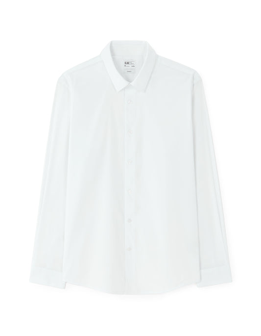 Regular-Fit Stretch Cotton Shirt - White — view 1