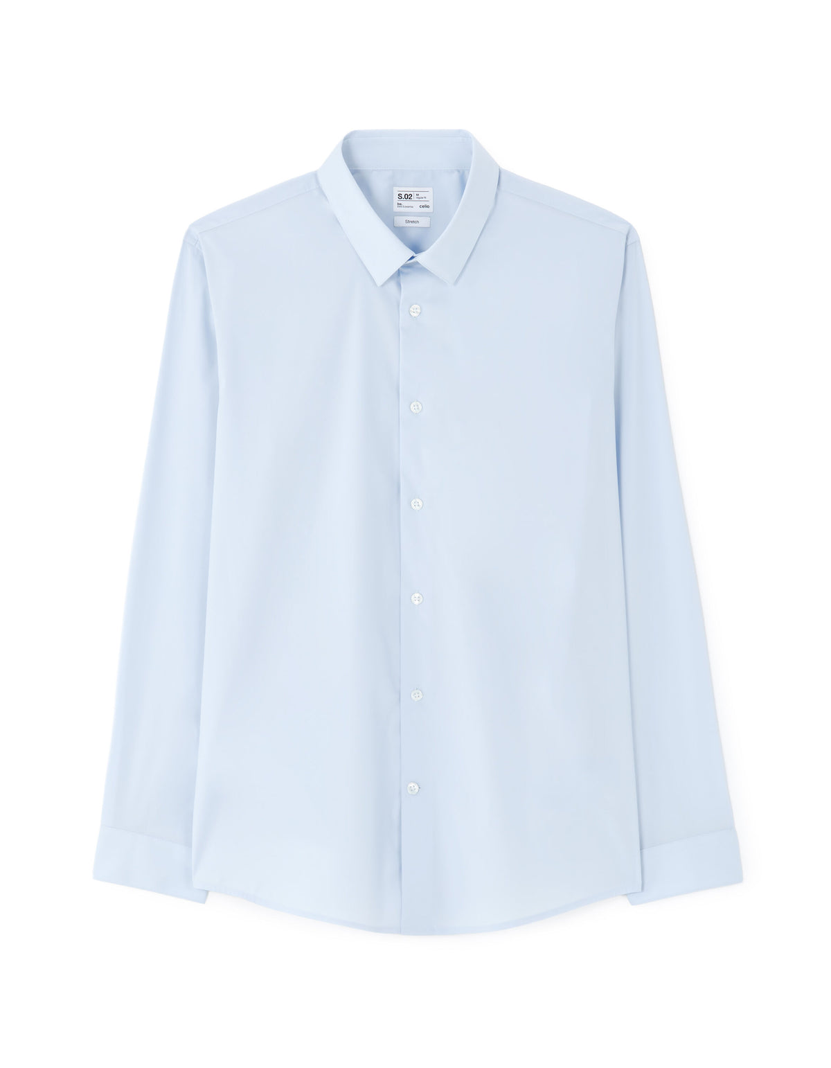 Regular-Fit Stretch Cotton Shirt - Light Blue — view 1