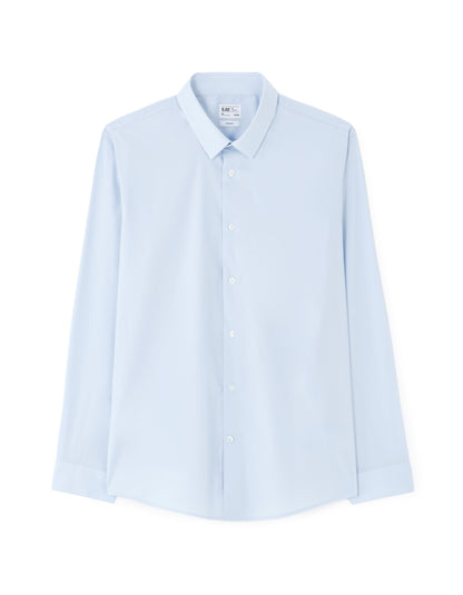 Regular-Fit Stretch Cotton Shirt - Light Blue — view 1