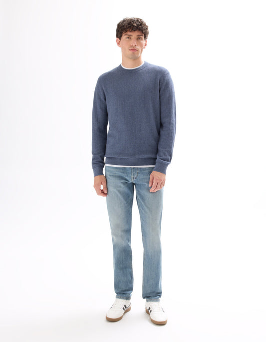 Slim-Fit Stretch Cotton Jeans - Light Blue — view 2