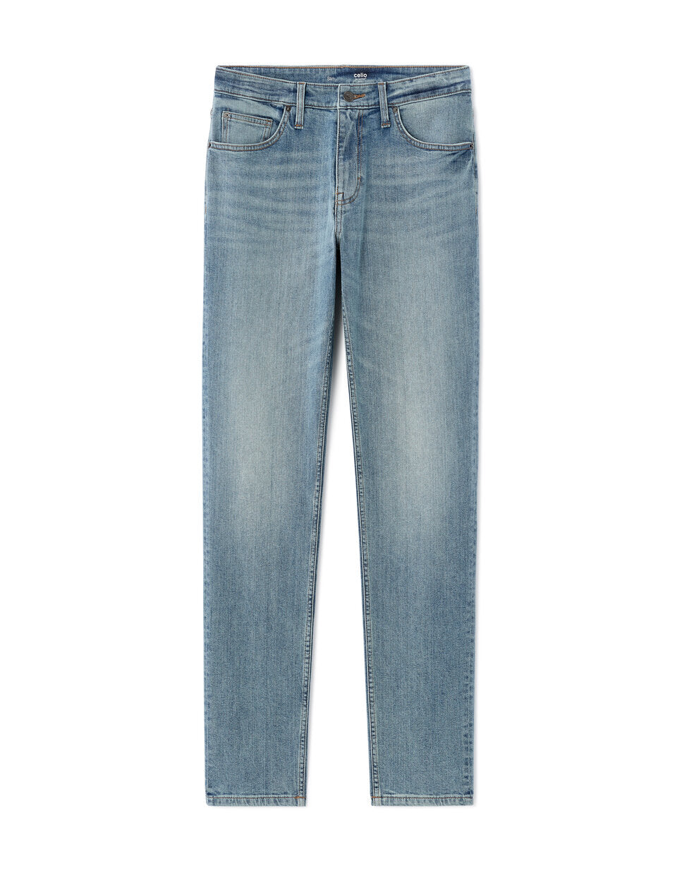 Slim-Fit Stretch Cotton Jeans - Light Blue — view 1