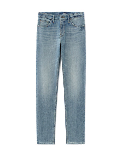 Slim-Fit Stretch Cotton Jeans - Light Blue — view 1