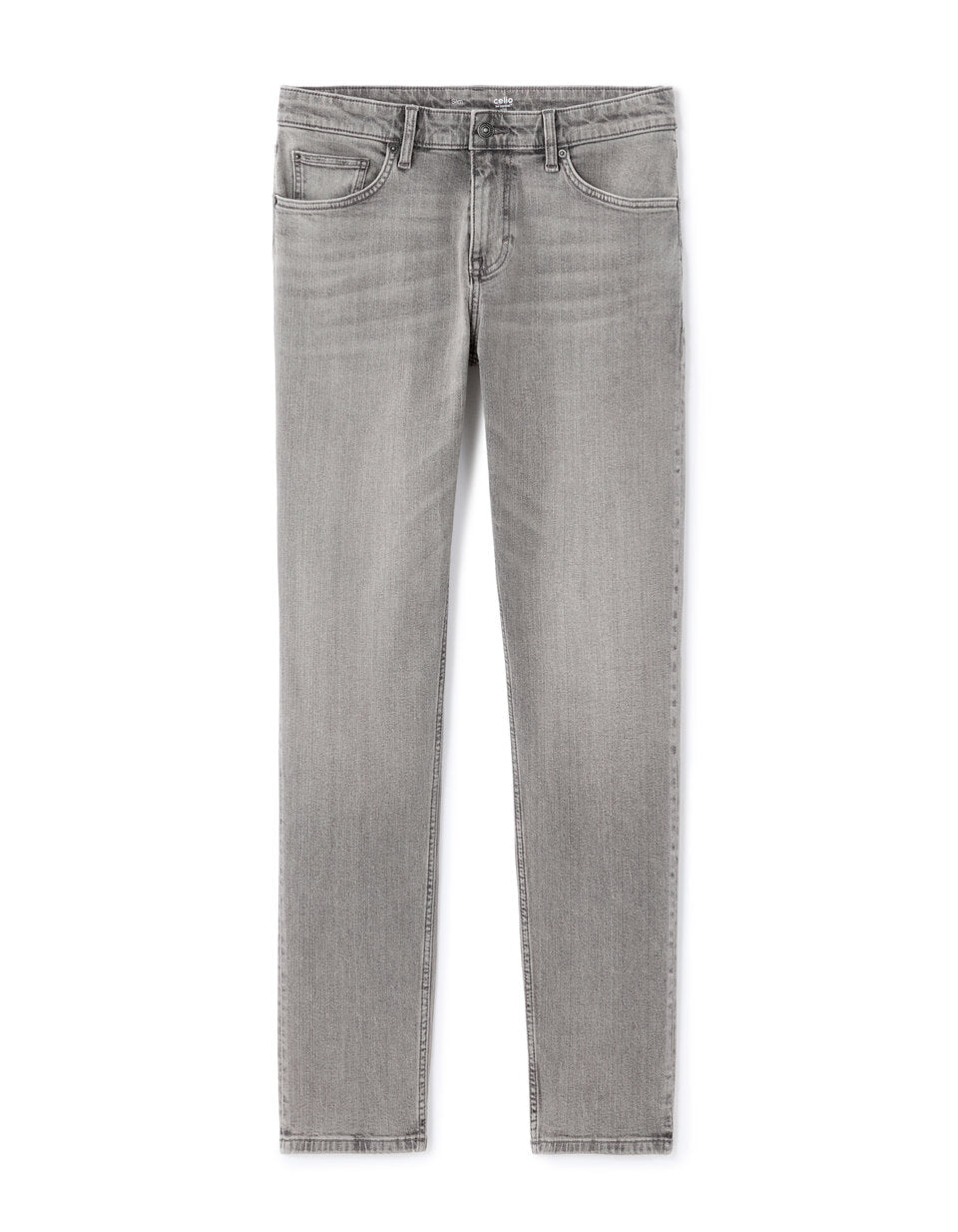 Slim-Fit Stretch Cotton Jeans - Light Grey — view 1