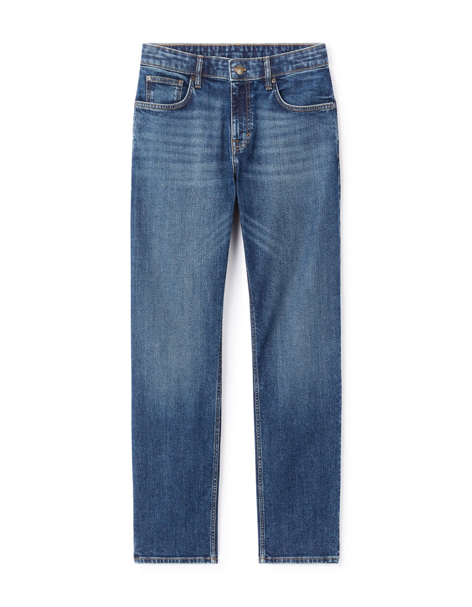 C.5 Regular-Fit Stretch Cotton Jeans - Stone Blue — view 1