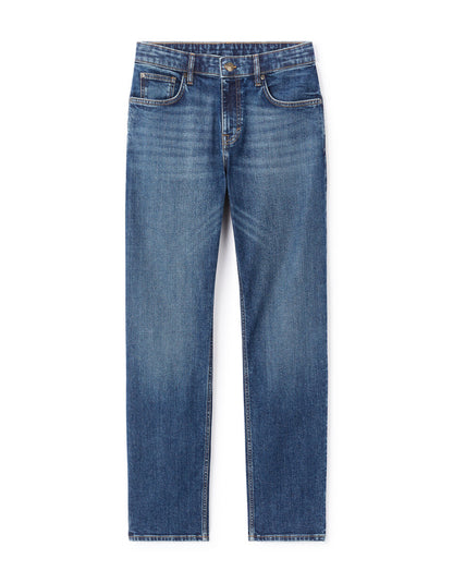 C.5 Regular-Fit Stretch Cotton Jeans - Stone Blue — view 1