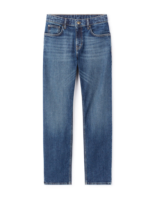 C.5 Regular-Fit Stretch Cotton Jeans - Stone Blue — view 1