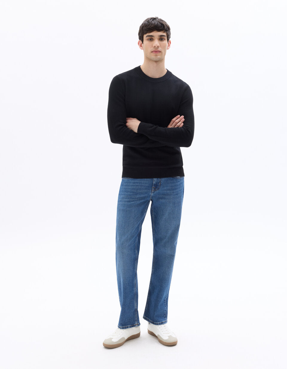 C.5 Regular-Fit Stretch Cotton Jeans - Stone Blue — view 2