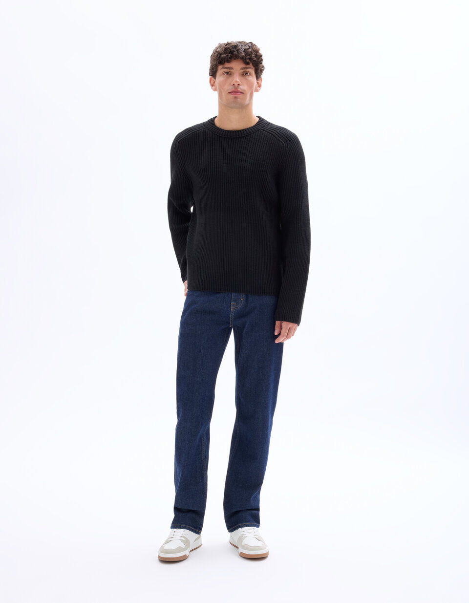 C.5 Regular-Fit Stretch Cotton Jeans - Raw Blue — view 2