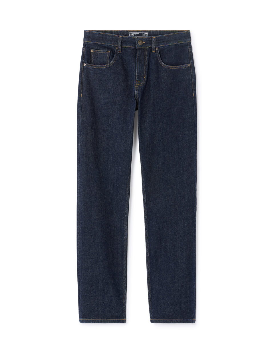 C.5 Regular-Fit Stretch Cotton Jeans - Raw Blue — view 1
