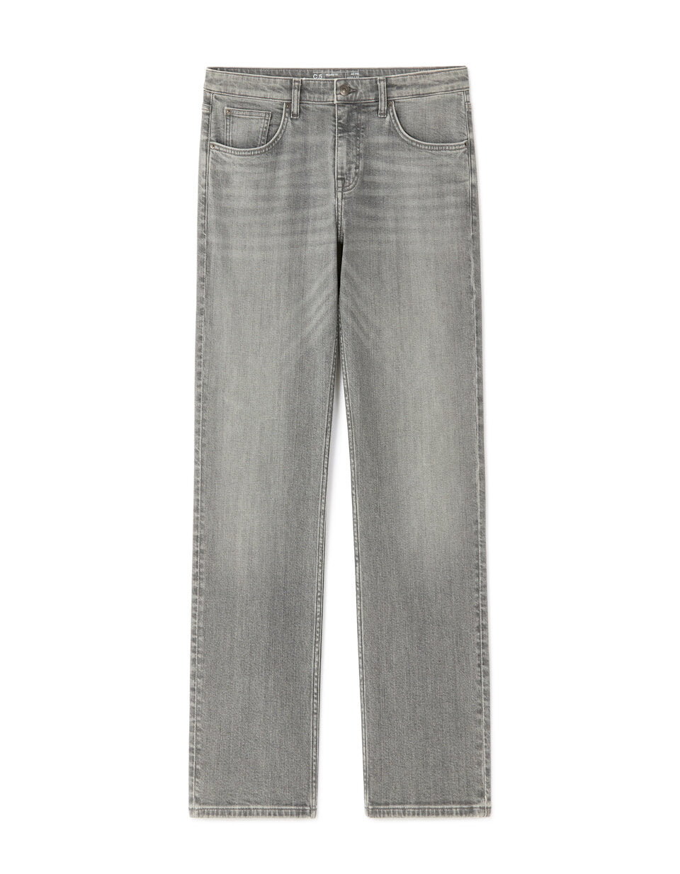 C.5 Regular-Fit Stretch Cotton Jeans - Light Grey — view 1