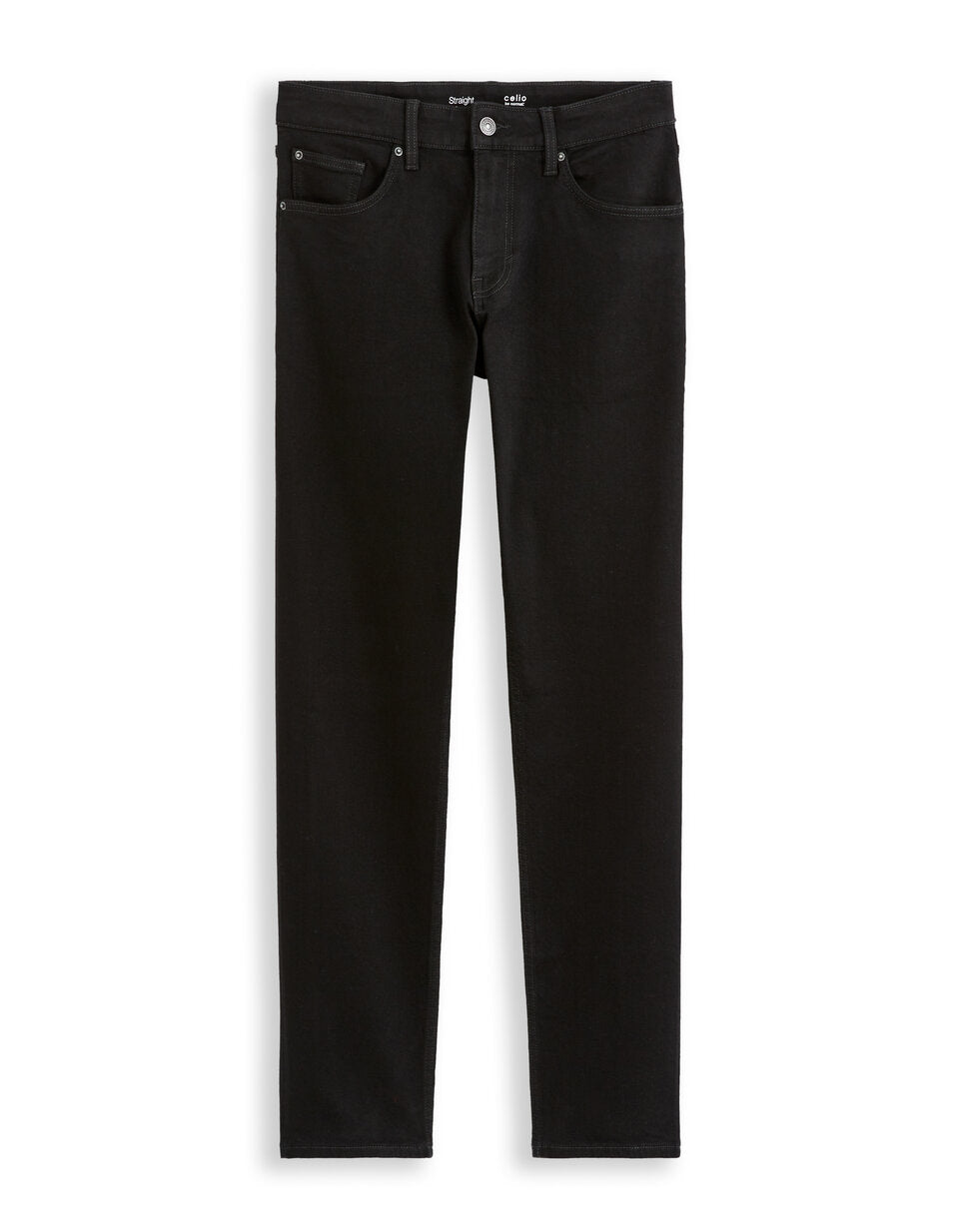C.15 Straight-Fit Stretch Cotton Jeans - Black — view 1