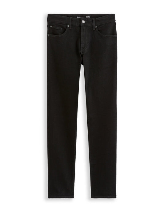 C.15 Straight-Fit Stretch Cotton Jeans - Black — view 1